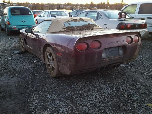 1G1YY32G835119910 - 2003 CHEVROLET CORVETTE MAROON photo 3