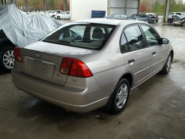 1HGES16551L021629 - 2001 HONDA CIVIC LX TAN photo 4