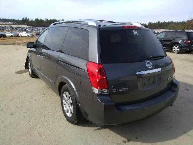 5N1BV28U17N111517 - 2007 NISSAN QUEST S GRAY photo 3