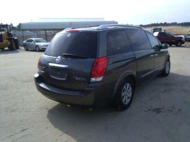 5N1BV28U17N111517 - 2007 NISSAN QUEST S GRAY photo 4