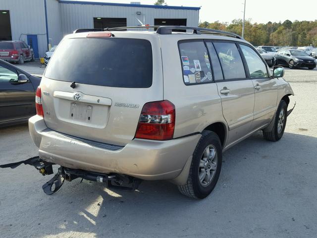 JTEGP21A940009018 - 2004 TOYOTA HIGHLANDER GOLD photo 4