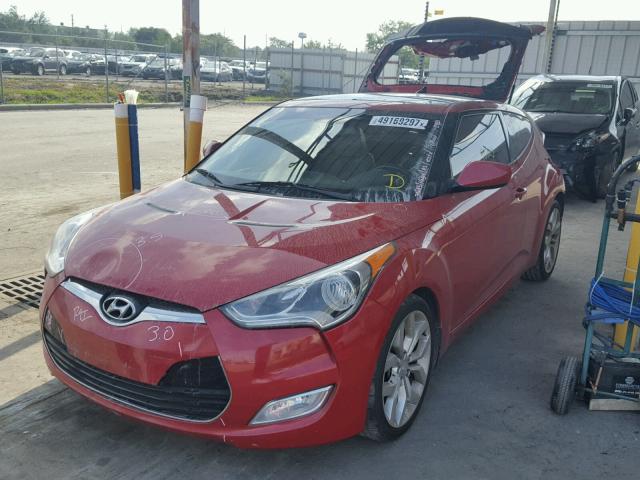 KMHTC6AD3DU138764 - 2013 HYUNDAI VELOSTER B RED photo 2