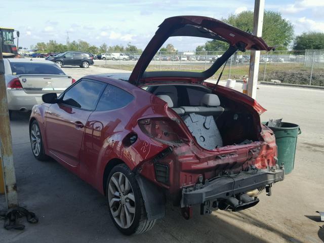 KMHTC6AD3DU138764 - 2013 HYUNDAI VELOSTER B RED photo 3