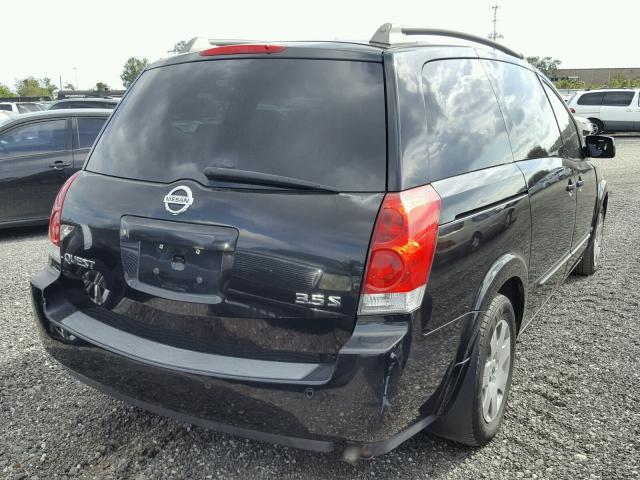 5N1BV28U66N108448 - 2006 NISSAN QUEST S BLACK photo 4