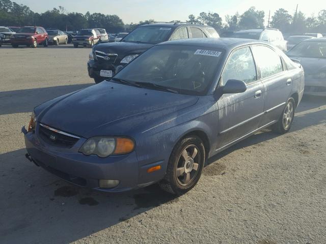 KNAFB161635095565 - 2003 KIA SPECTRA GS BLUE photo 2