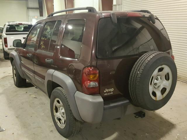 1J4GL48K14W284934 - 2004 JEEP LIBERTY SP PURPLE photo 3