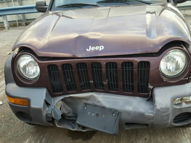 1J4GL48K14W284934 - 2004 JEEP LIBERTY SP PURPLE photo 7