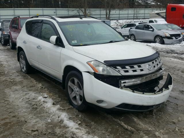 JN8AZ08W25W431354 - 2005 NISSAN MURANO SL WHITE photo 1