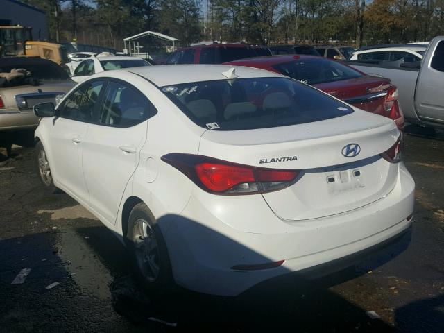 5NPDH4AE5EH481353 - 2014 HYUNDAI ELANTRA SE WHITE photo 3