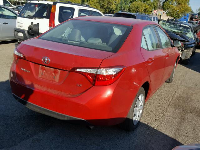 5YFBURHE6GP527574 - 2016 TOYOTA COROLLA L RED photo 4