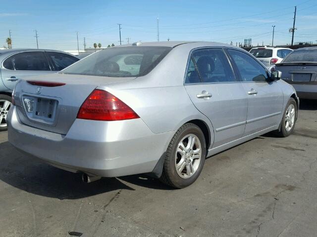 1HGCM56887A032485 - 2007 HONDA ACCORD EX SILVER photo 4