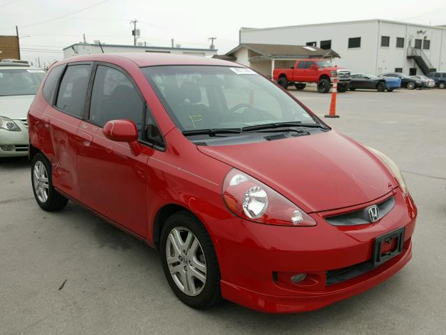 JHMGD38687S064586 - 2007 HONDA FIT S RED photo 1