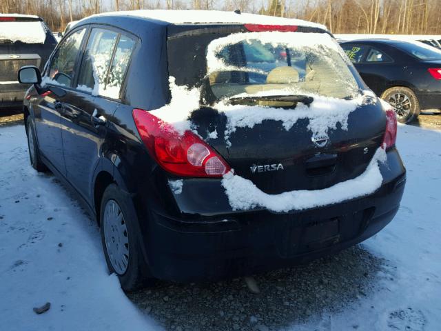 3N1BC13E97L453479 - 2007 NISSAN VERSA S BLACK photo 3