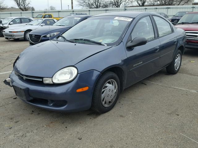 1B3ES46C21D292822 - 2001 DODGE NEON SE BLUE photo 2