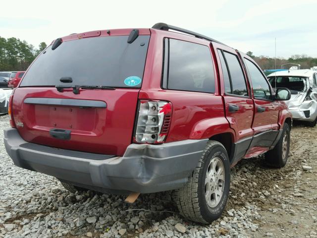 1J4GX48S73C500502 - 2003 JEEP GRAND CHER RED photo 4