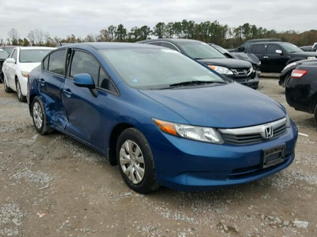 2HGFB2F5XCH535681 - 2012 HONDA CIVIC LX BLUE photo 1