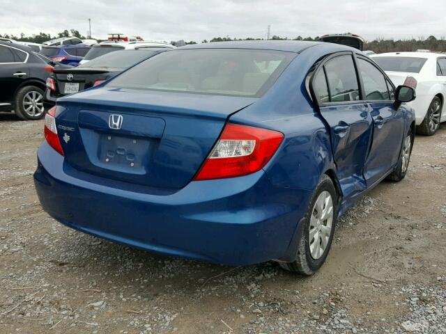 2HGFB2F5XCH535681 - 2012 HONDA CIVIC LX BLUE photo 4