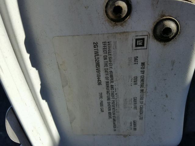 2G1WL52M5V9184436 - 1997 CHEVROLET LUMINA BAS თეთრი ფოტო 10