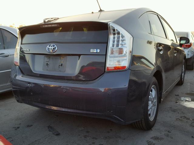 JTDKN3DU0B0279705 - 2011 TOYOTA PRIUS GRAY photo 4