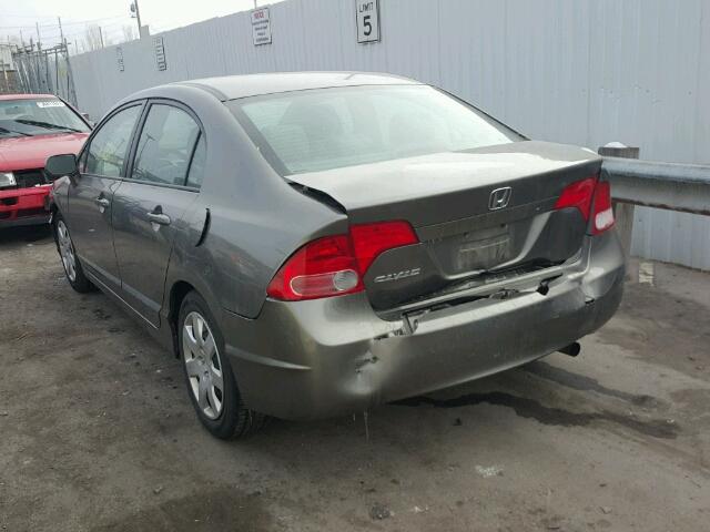 1HGFA165X8L033762 - 2008 HONDA CIVIC LX GRAY photo 3