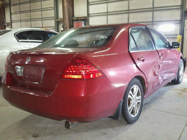 1HGCM56357A008231 - 2007 HONDA ACCORD SE RED photo 4