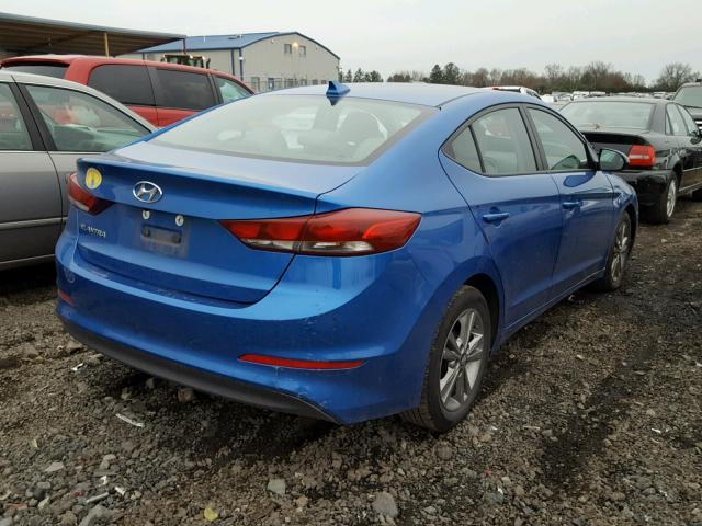 KMHD84LF6HU224567 - 2017 HYUNDAI ELANTRA SE BLUE photo 4