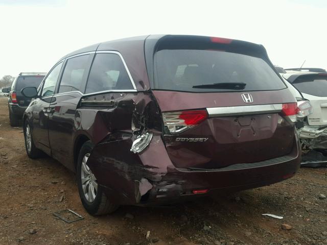 5FNRL5H69EB112163 - 2014 HONDA ODYSSEY EX BURGUNDY photo 3