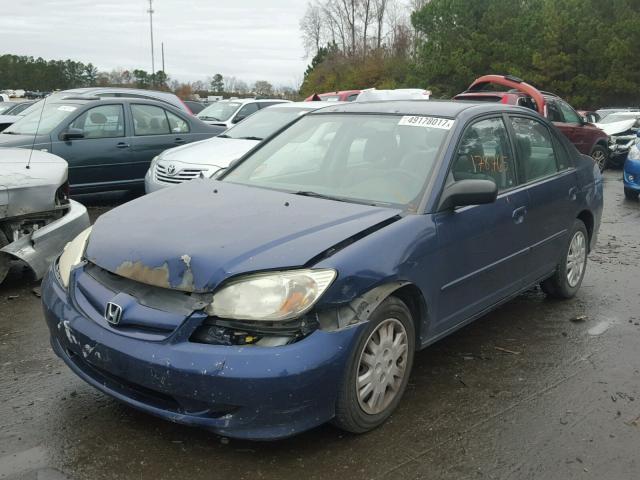 2HGES16695H597218 - 2005 HONDA CIVIC LX BLUE photo 2