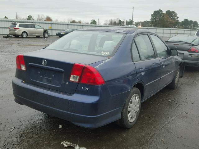 2HGES16695H597218 - 2005 HONDA CIVIC LX BLUE photo 4