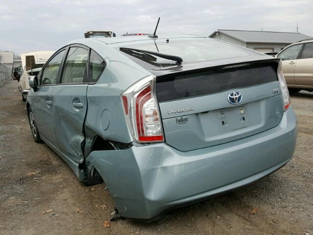 JTDKN3DUXD5650911 - 2013 TOYOTA PRIUS GREEN photo 3