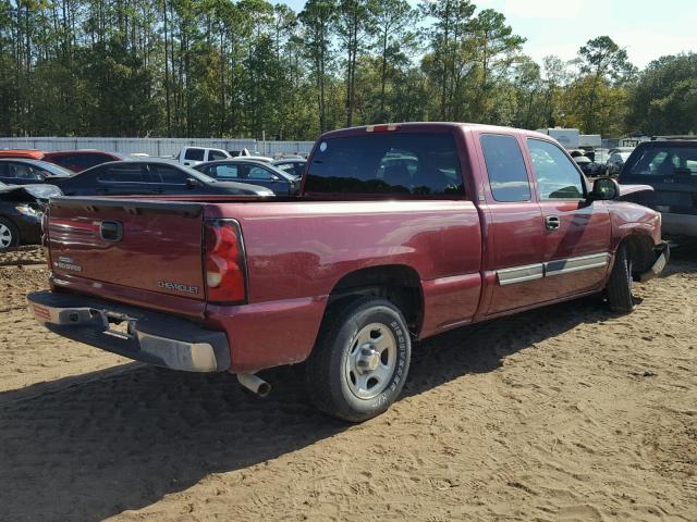 2GCEC19V041271930 - 2004 CHEVROLET SILVERADO BURGUNDY photo 4