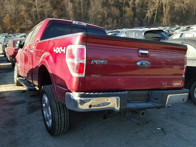 1FTFW1EF2DFC16351 - 2013 FORD F150 SUPER RED photo 3