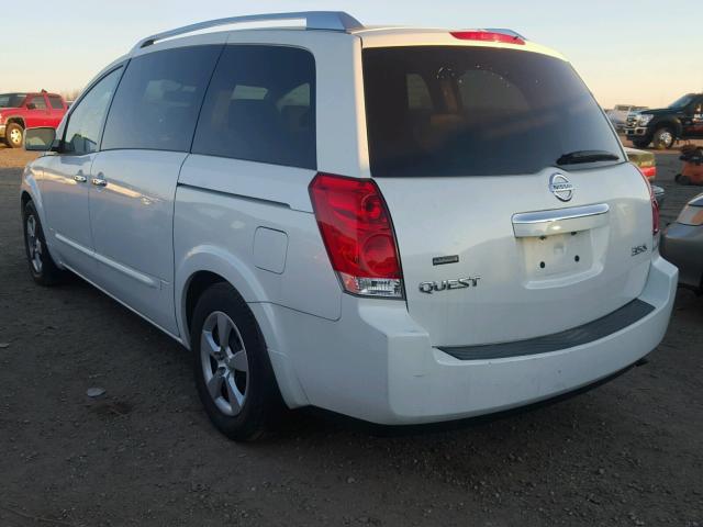 5N1BV28U09N107624 - 2009 NISSAN QUEST S WHITE photo 3