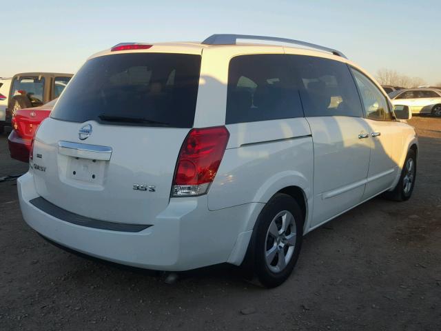 5N1BV28U09N107624 - 2009 NISSAN QUEST S WHITE photo 4