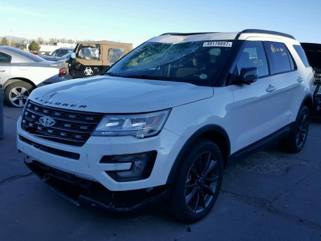 1FM5K8D83HGA03519 - 2017 FORD EXPLORER X WHITE photo 2