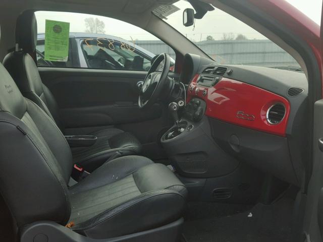 3C3CFFCR0CT123186 - 2012 FIAT 500 LOUNGE RED photo 5