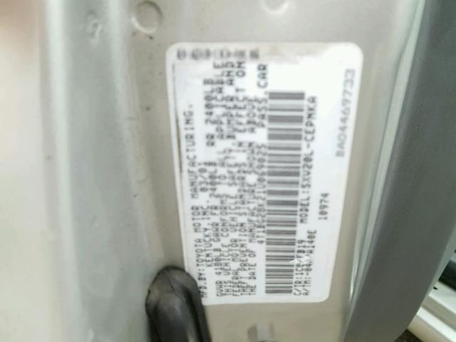 4T1BG28K21U069025 - 2001 TOYOTA CAMRY CE SILVER photo 10