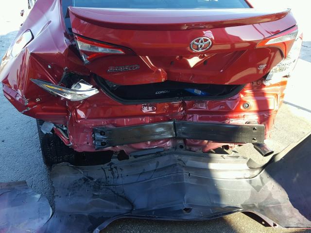 5YFBURHE0GP517980 - 2016 TOYOTA COROLLA L RED photo 9