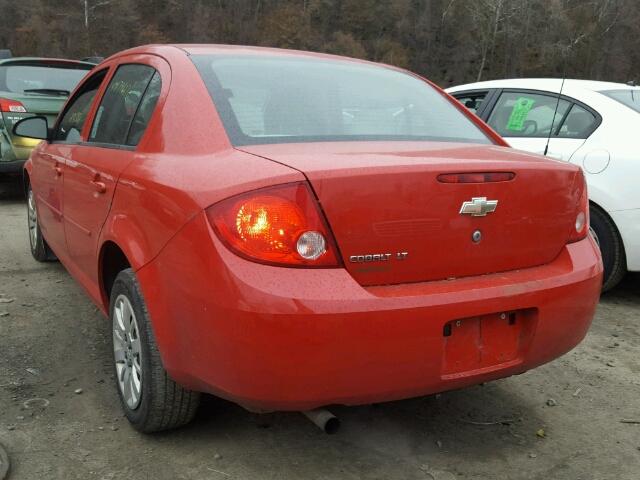 1G1AT58H797246205 - 2009 CHEVROLET COBALT LT RED photo 3