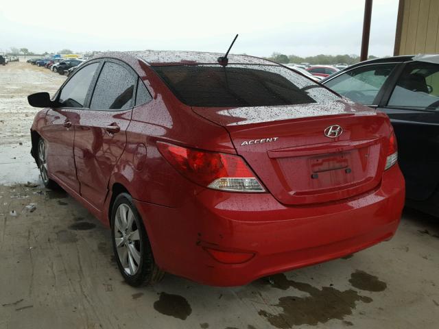 KMHCU4AE5CU087339 - 2012 HYUNDAI ACCENT GLS RED photo 3