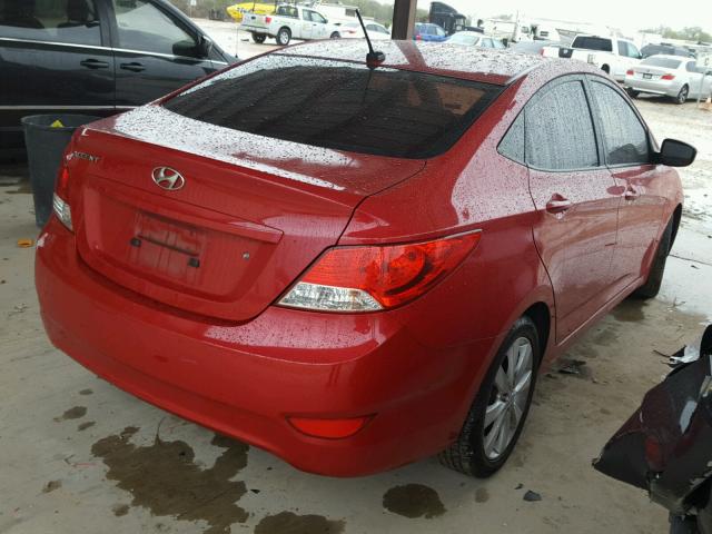 KMHCU4AE5CU087339 - 2012 HYUNDAI ACCENT GLS RED photo 4