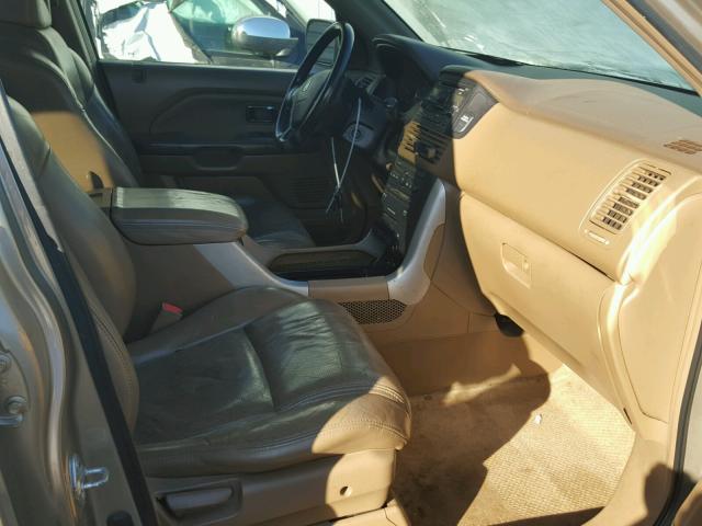 2HKYF18675H511053 - 2005 HONDA PILOT EXL TAN photo 5