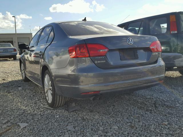 3VWLX7AJ4BM352553 - 2011 VOLKSWAGEN JETTA SEL GRAY photo 3