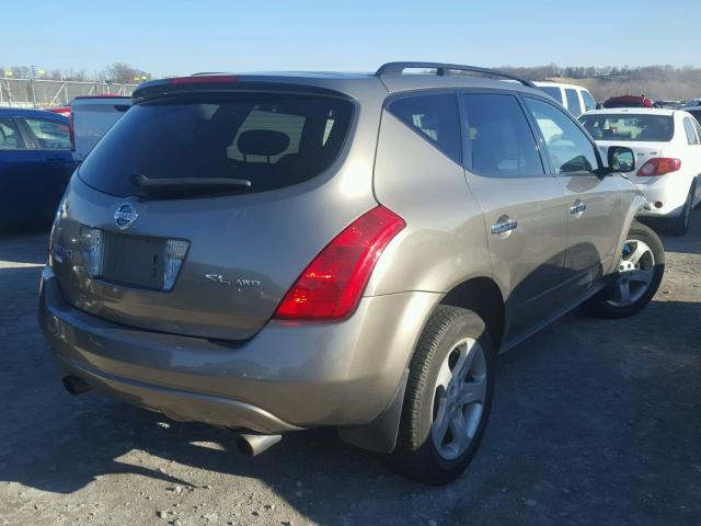 JN8AZ08W04W337066 - 2004 NISSAN MURANO SL TAN photo 4