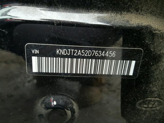 KNDJT2A52D7634456 - 2013 KIA SOUL BLACK photo 10