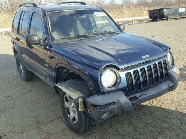 1J4GL48K04W300038 - 2004 JEEP LIBERTY SP BLUE photo 1
