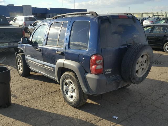 1J4GL48K04W300038 - 2004 JEEP LIBERTY SP BLUE photo 3