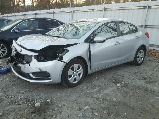 KNAFK4A63F5343280 - 2015 KIA FORTE LX SILVER photo 2