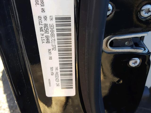 1B3HB48B17D113762 - 2007 DODGE CALIBER SX BLACK photo 10