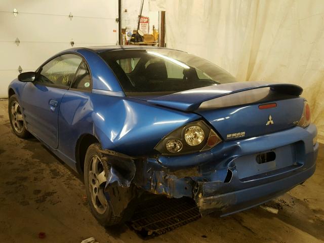 4A3AC44G43E015177 - 2003 MITSUBISHI ECLIPSE GS BLUE photo 3